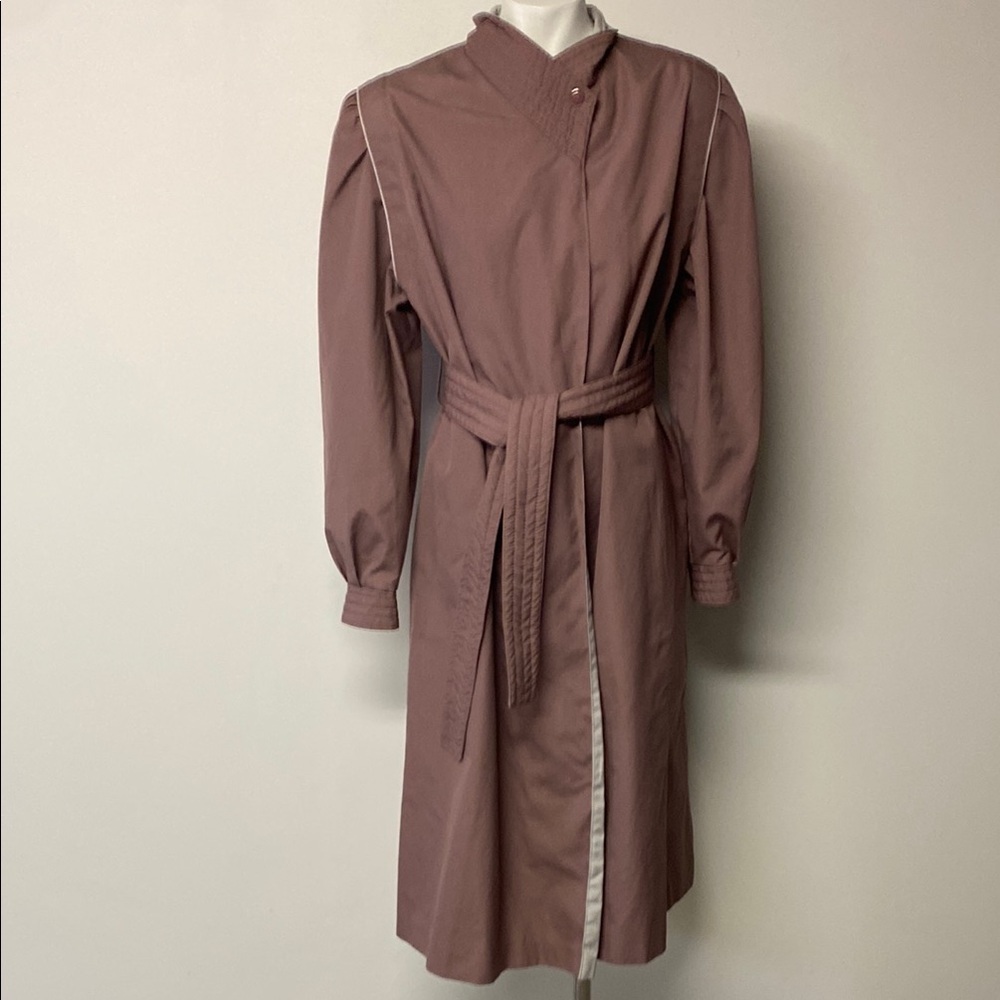 Vintage Mauve/Grey Elegant Women's Trench Coat